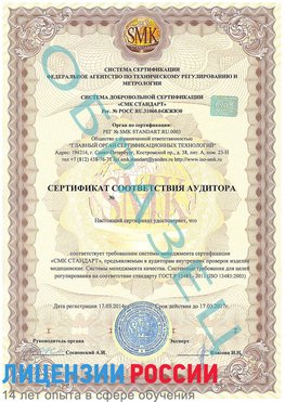 Образец сертификата соответствия аудитора Куйбышев Сертификат ISO 13485